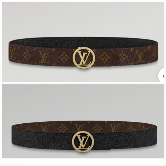 100% Authentic Louis Vuitton Circle Reversible Canvas and Leather Belt 85 - Picture 1 of 13
